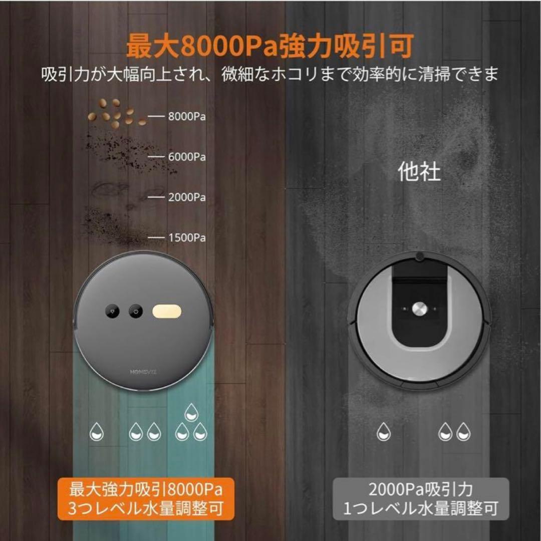 VIZ ロボット掃除機 本体　Faminode 水拭き両用　掃除機　黒