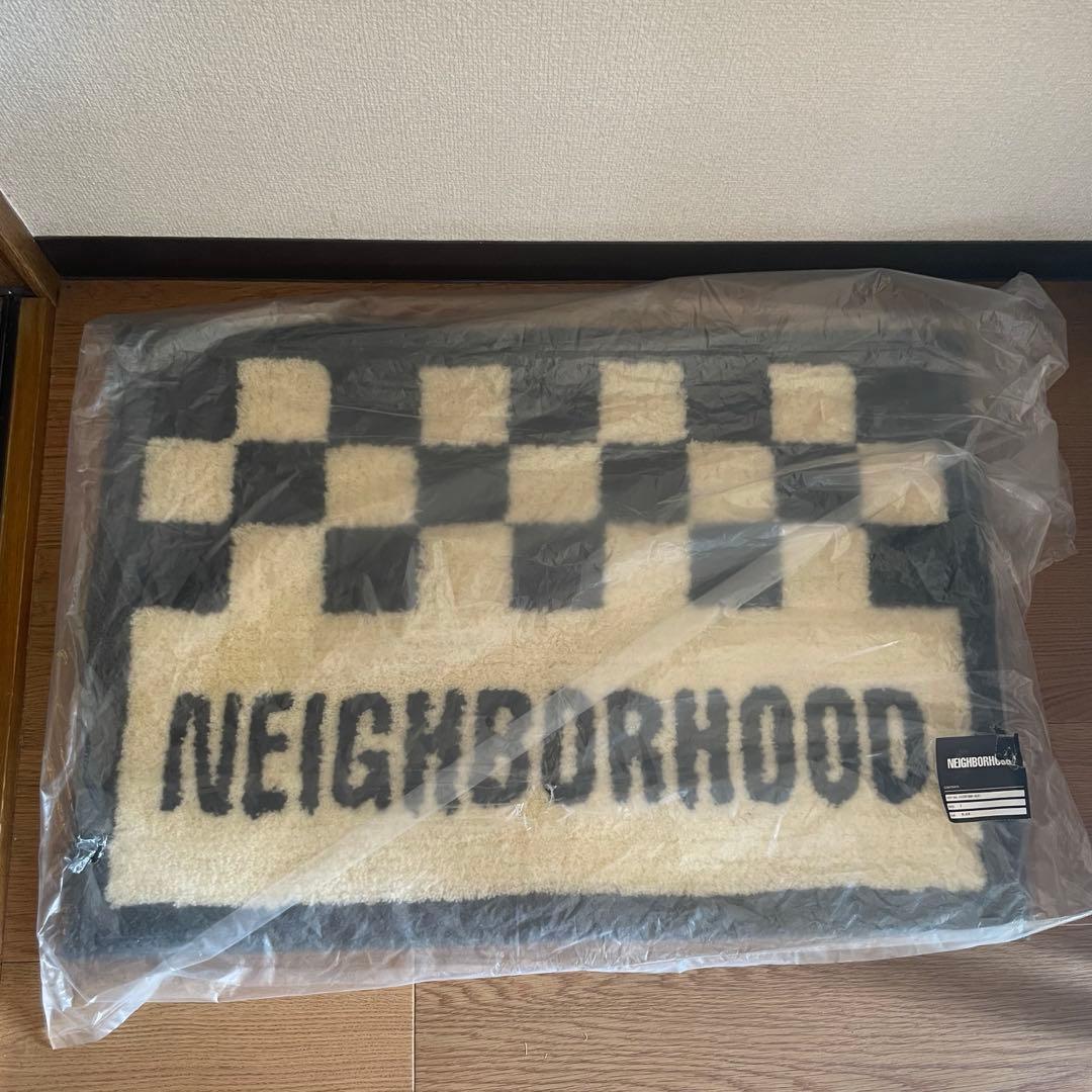 NEIGHBORHOOD チェッカーラグ ブラック/クリーム