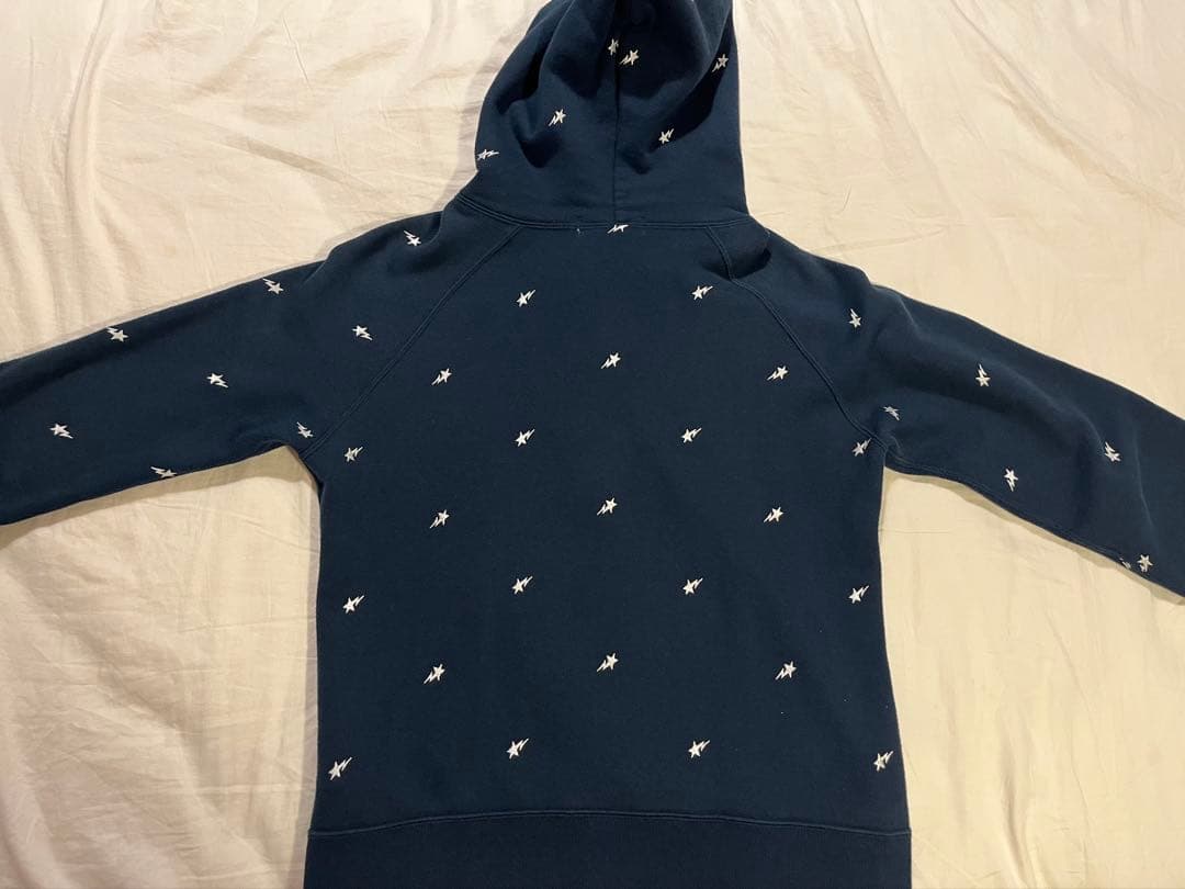 A BATHING APE ネイビー 星柄刺繍 希少 フルジップパーカー