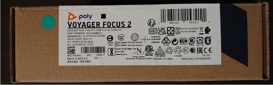 Poly Voyager Focus 2 UC ワイヤレスヘッドセット
