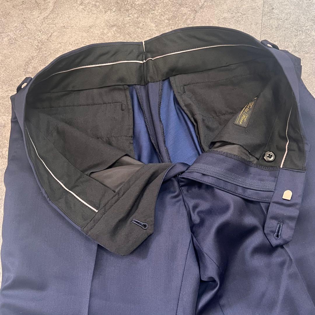 ナノユニバース スリーピース セットアップ シルク 光沢感 ネイビー　46