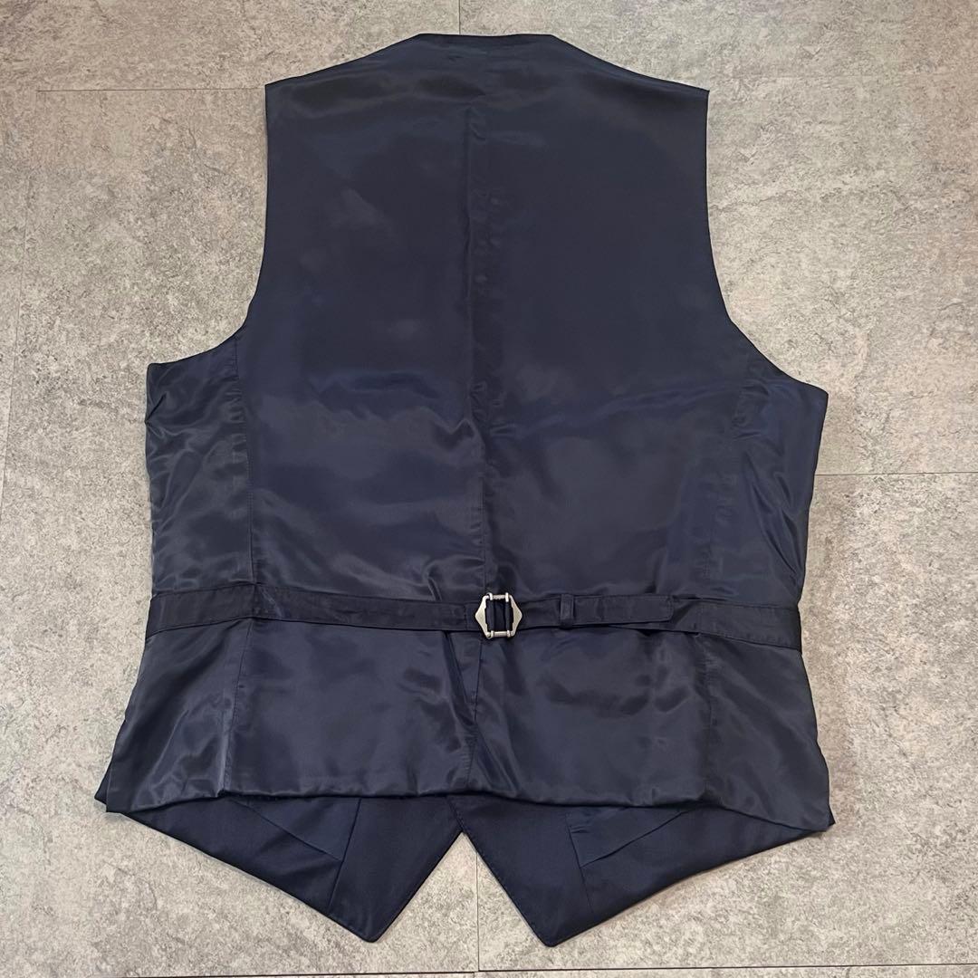 ナノユニバース スリーピース セットアップ シルク 光沢感 ネイビー　46