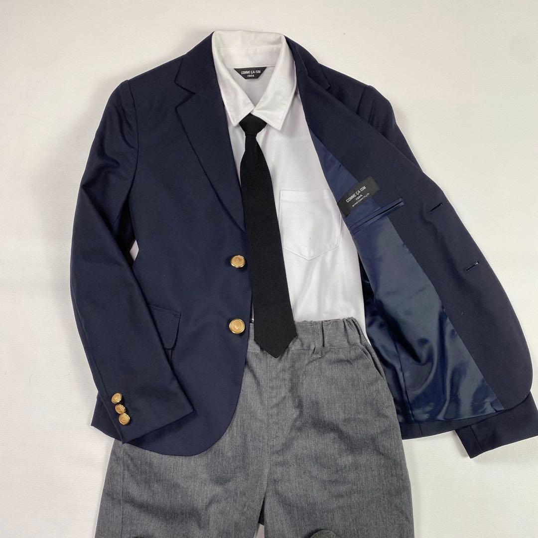 美品✨コムサイズム　150 フォーマルセットアップスーツ4点　卒業式　紺ブレザー