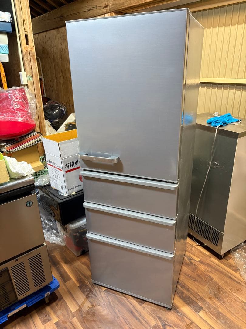 送料設置無料　アクア　AQR-36J シルバー フレンチドア冷凍庫冷蔵庫