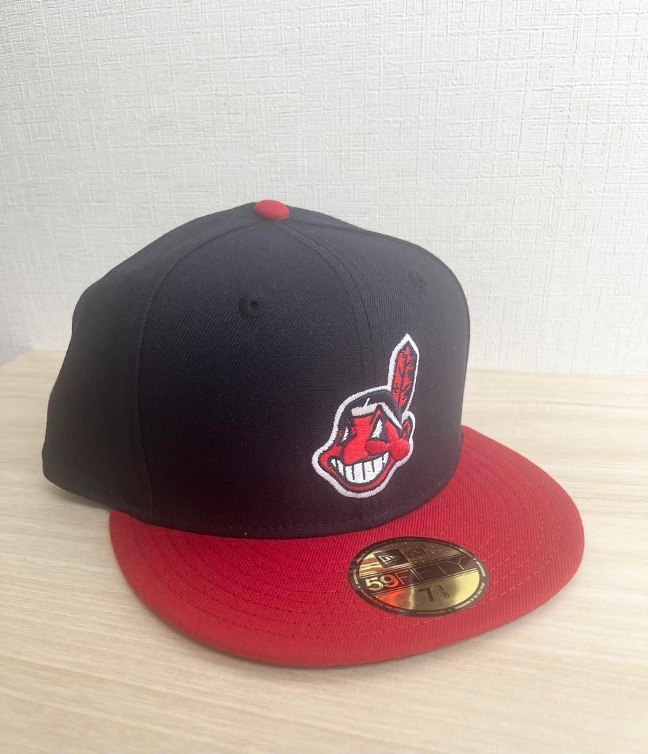 ニューエラ インディアンス キャップ 59Fifty 7 3/8 ネイビー