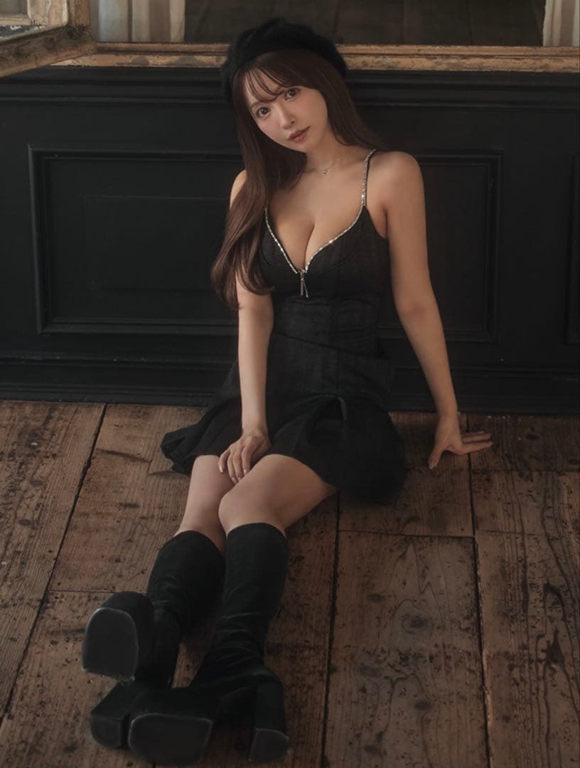 【Glossy】キャバドレス/ブラック/ミニドレス/