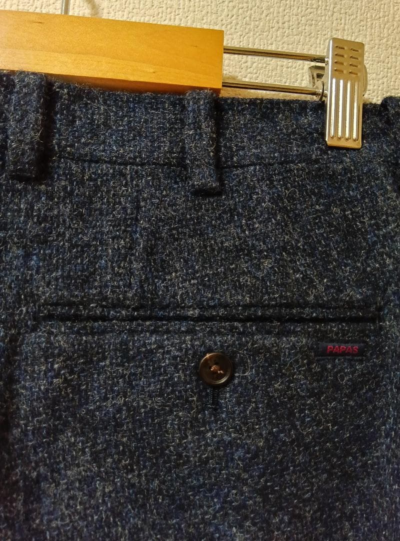【美品】Papas Mサイズ(38) ウール混紡 ダークブルー