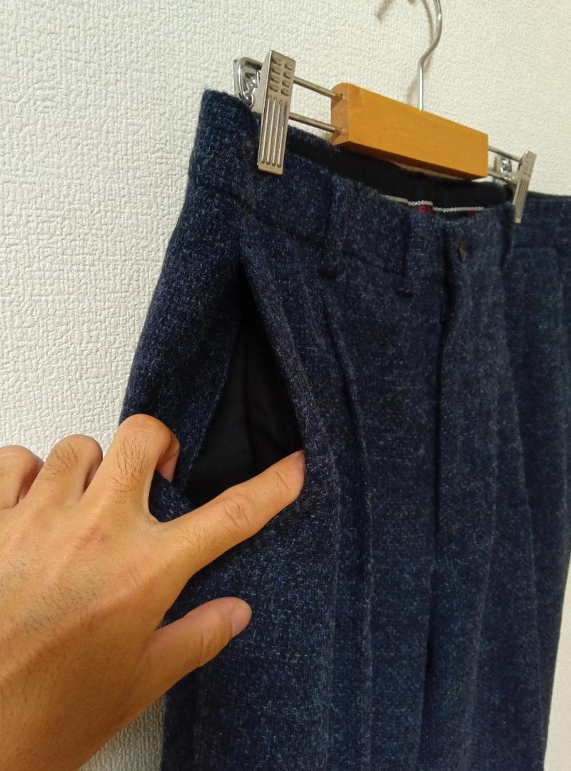 【美品】Papas Mサイズ(38) ウール混紡 ダークブルー