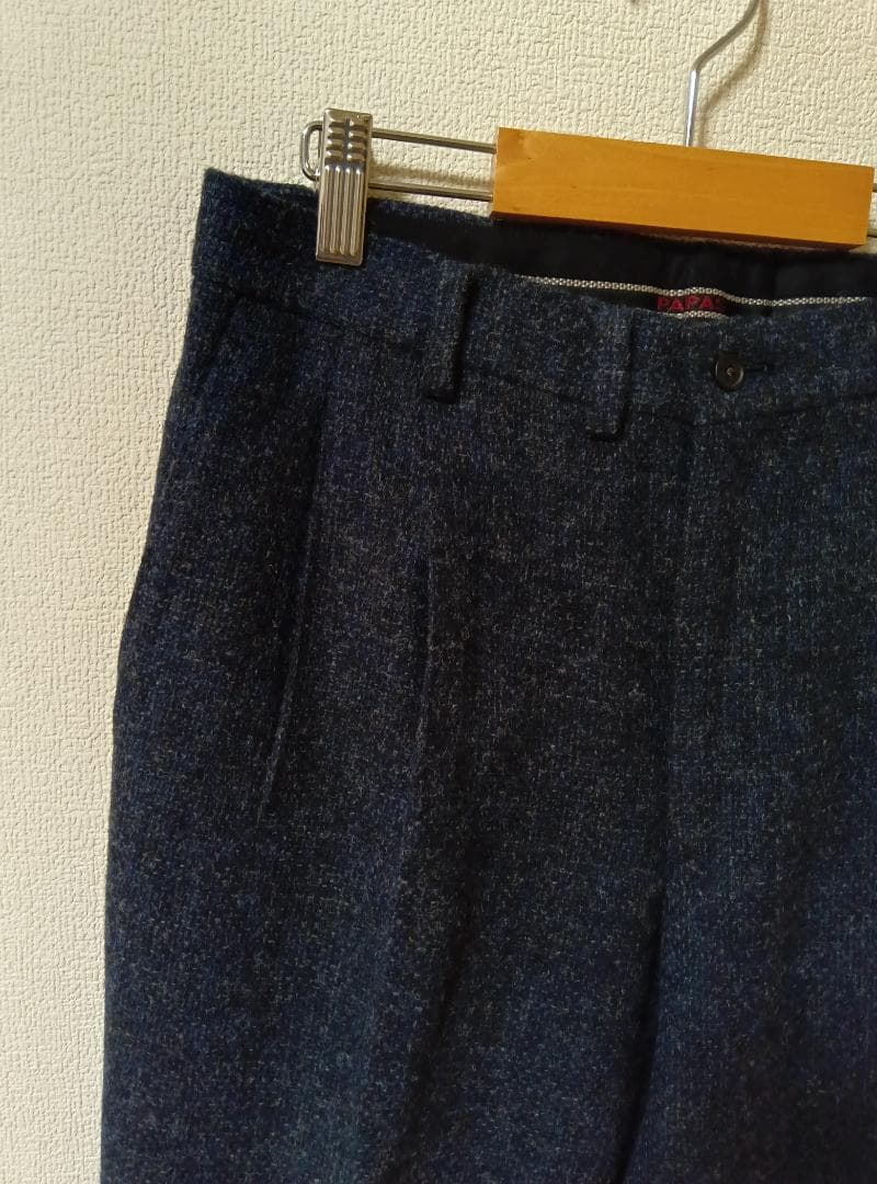 【美品】Papas Mサイズ(38) ウール混紡 ダークブルー