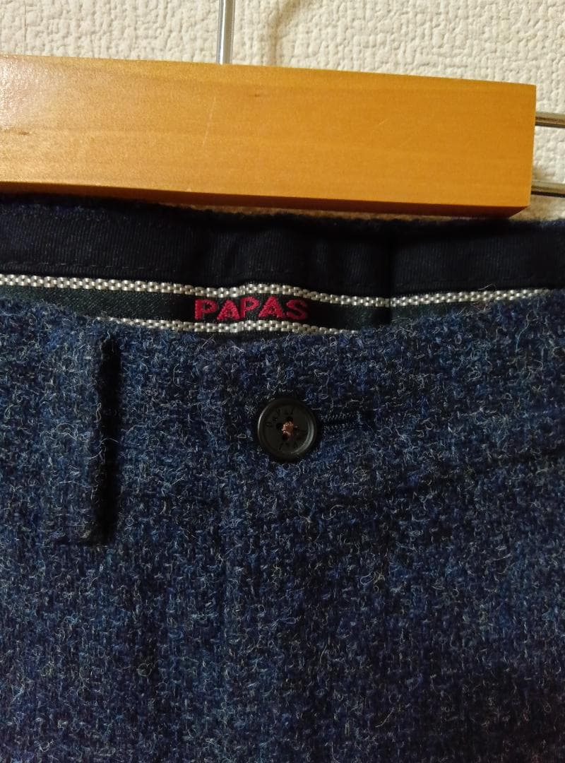 【美品】Papas Mサイズ(38) ウール混紡 ダークブルー