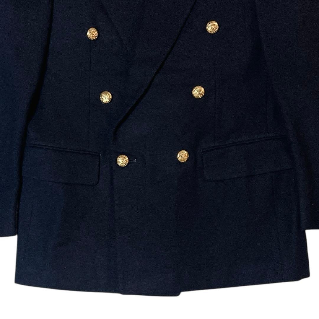 【美品】シップス SHIPS 紺ブレ 金ボタン ダブル ウール ジャケット M