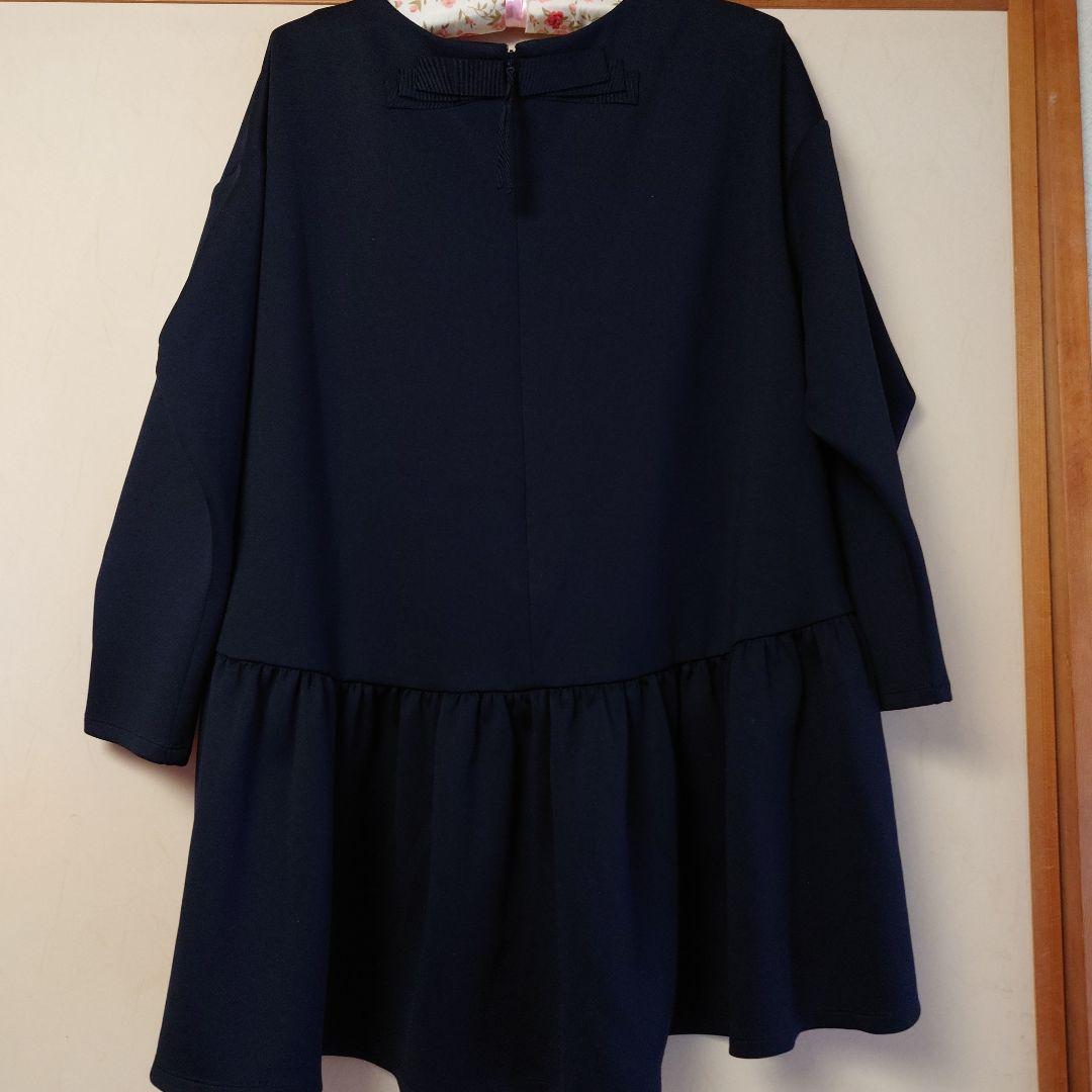 美品 大きいサイズ ♥ローズティアラ♥ フリルチュニック46ネイビー