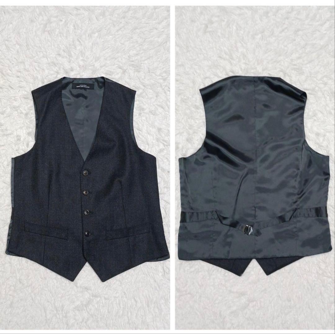 【極美品】グリーンレーベル　3ピーススーツ　イタリア　カノニコ　チャコール　44