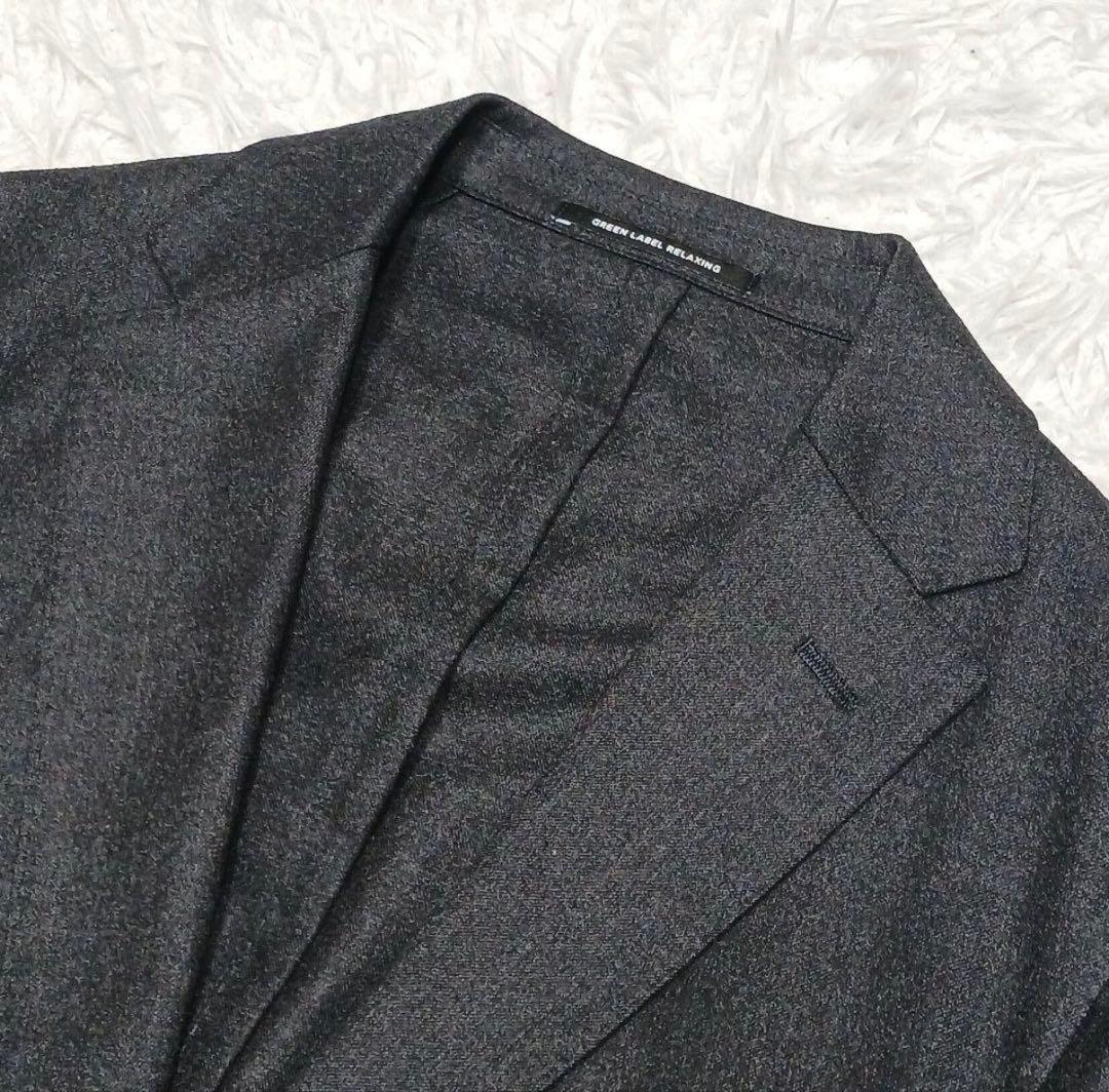 【極美品】グリーンレーベル　3ピーススーツ　イタリア　カノニコ　チャコール　44
