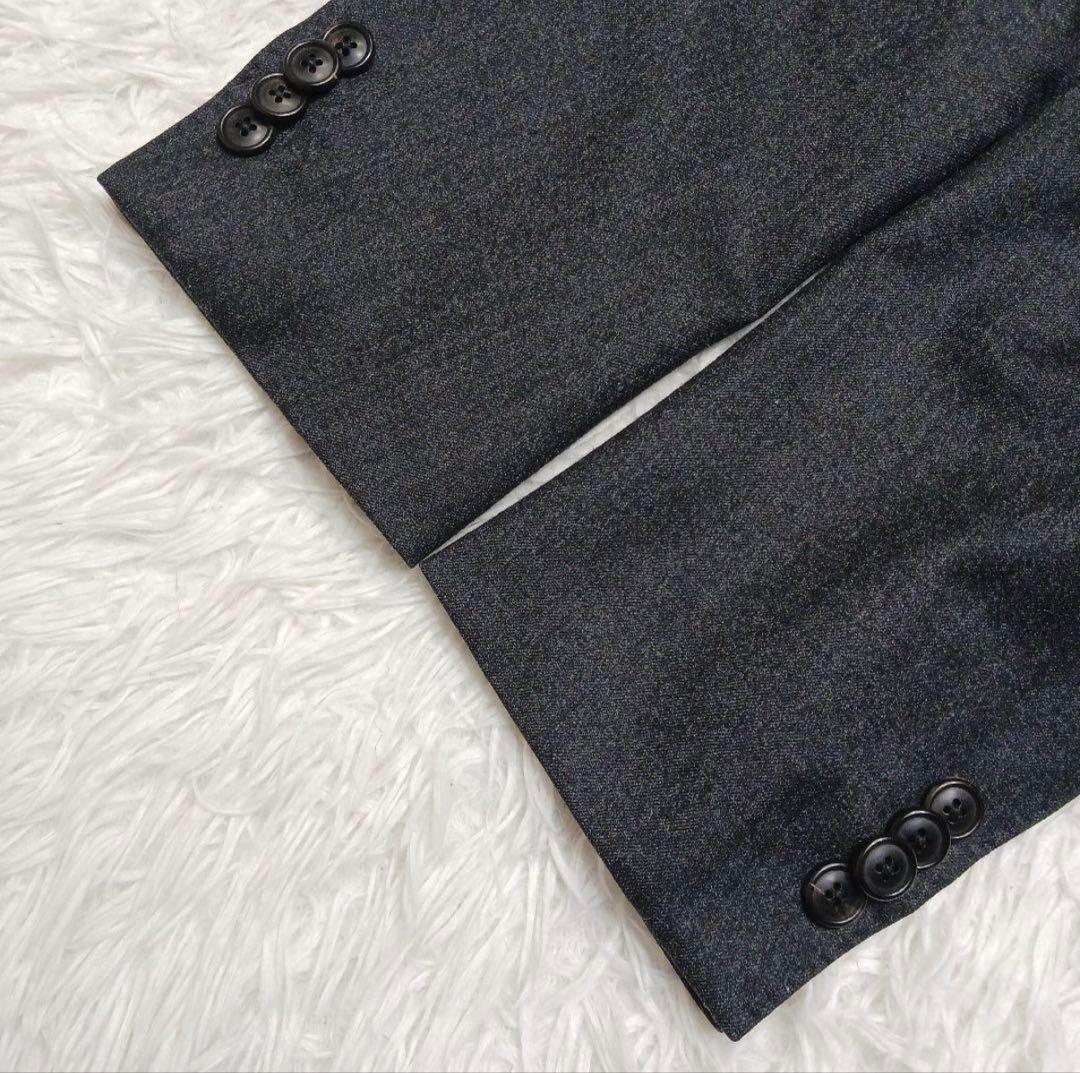 【極美品】グリーンレーベル　3ピーススーツ　イタリア　カノニコ　チャコール　44