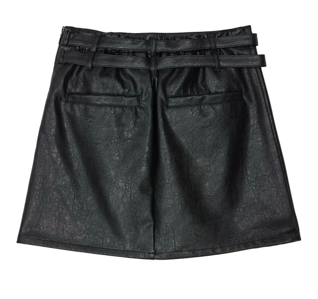 スカート AMERI SYNTHETIC LEATHER MINI SKIRT