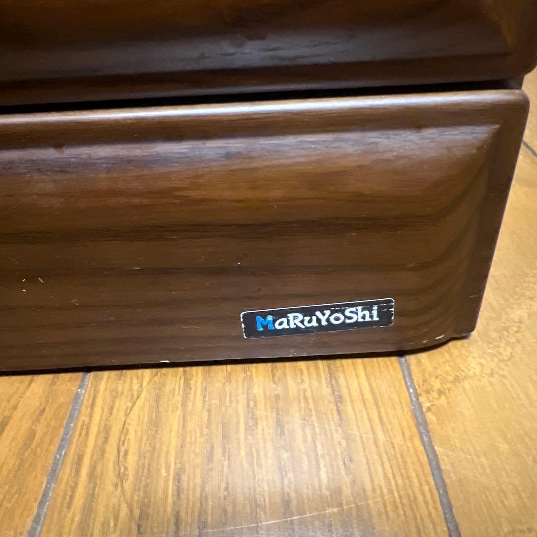 ダークブラウン木製スリムチェスト 9引き出し