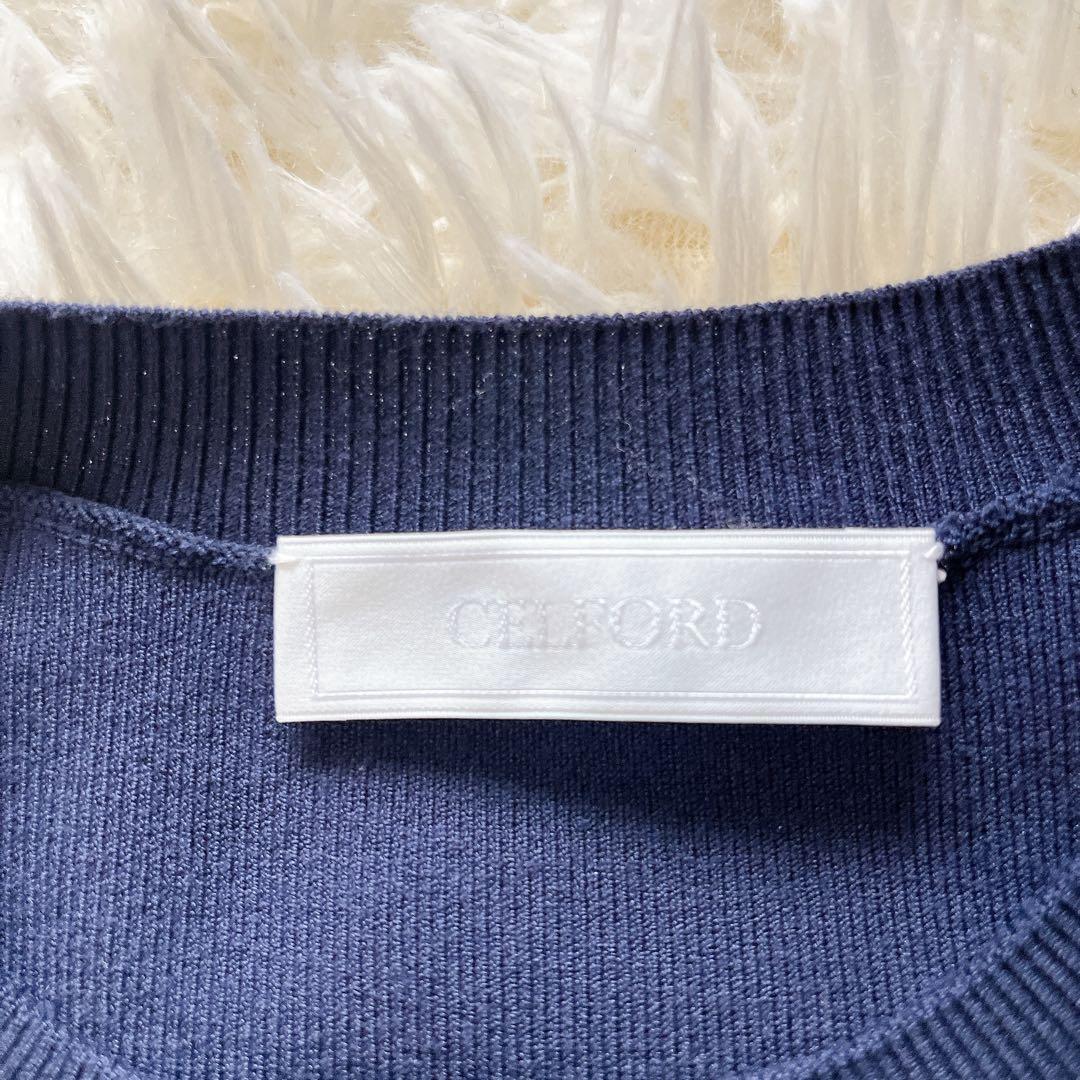 タグ付新品✨セルフォード スプリングニットドレス　2025SS ネイビー S