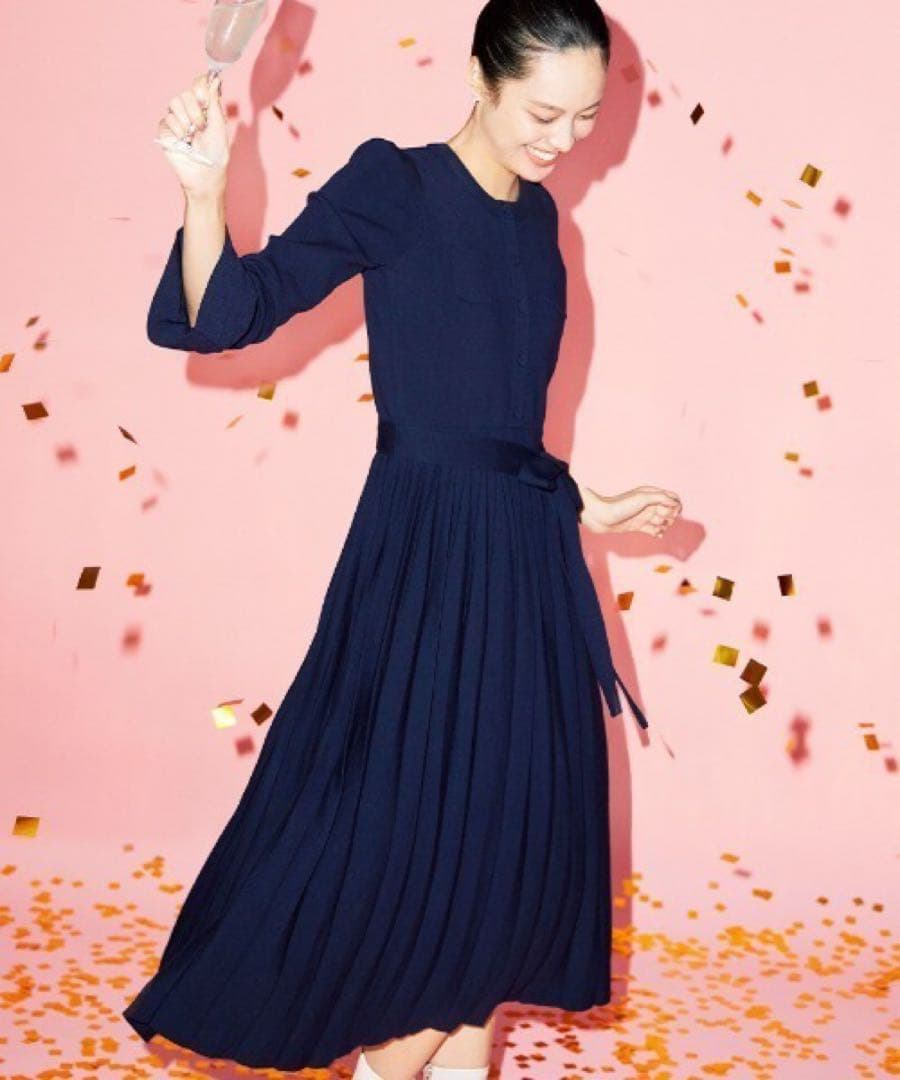 タグ付新品✨セルフォード スプリングニットドレス　2025SS ネイビー S