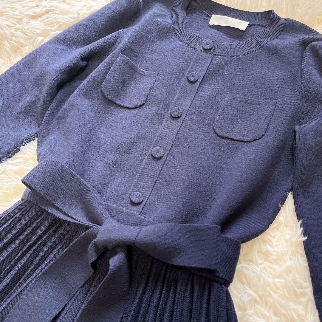 タグ付新品✨セルフォード スプリングニットドレス　2025SS ネイビー S