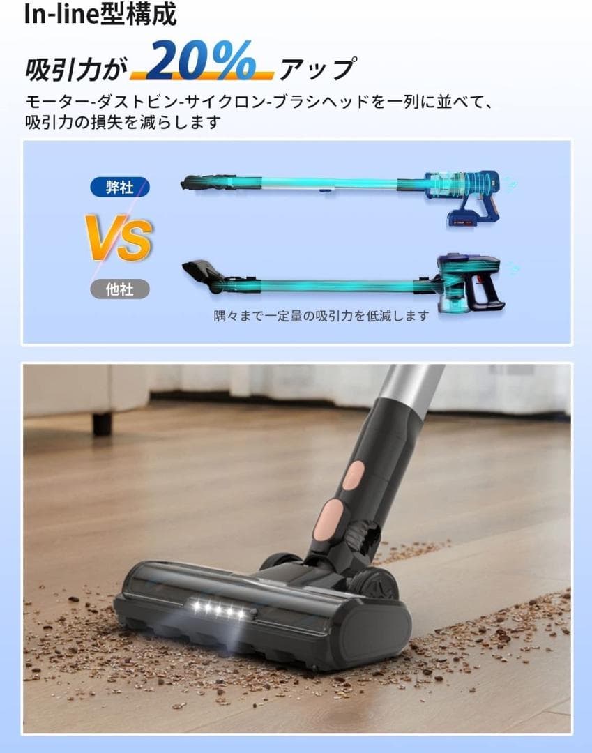 ❤30Kpaもの超強吸引力❣面白いほどゴミを超パワフルに吸引OK♪❤掃除機