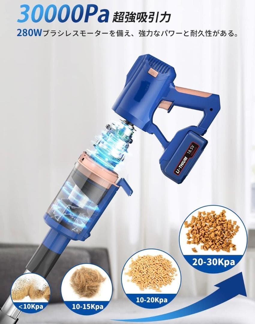 ❤30Kpaもの超強吸引力❣面白いほどゴミを超パワフルに吸引OK♪❤掃除機