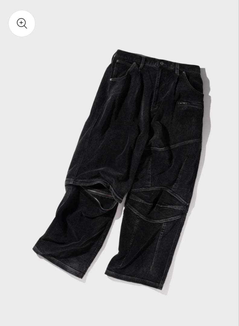 BONKNOW FREAKS Faded Corduroy Pants ブラック