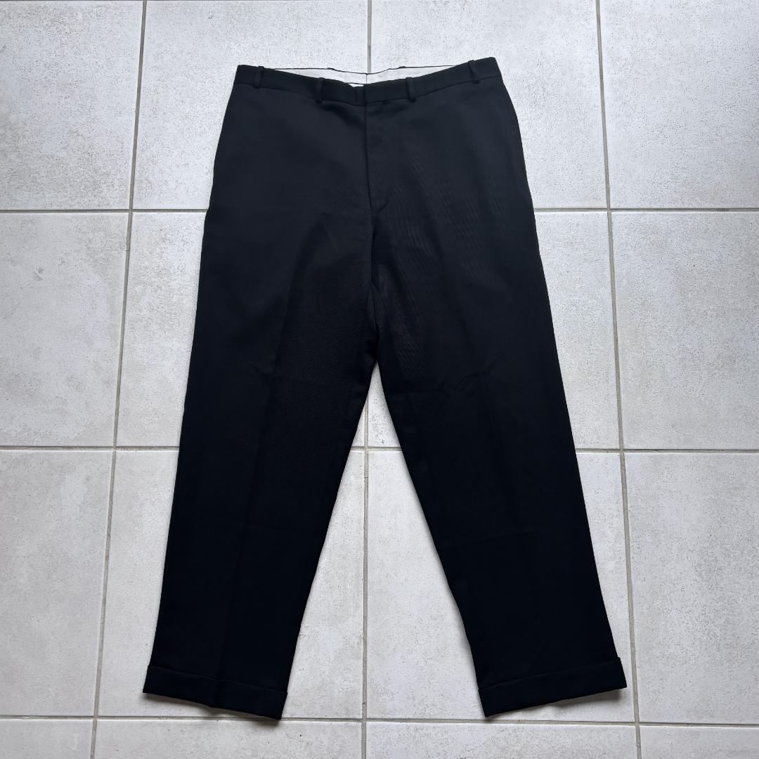 90s ラルフローレン スラックス ウールウィップコードギャバジン ブラック