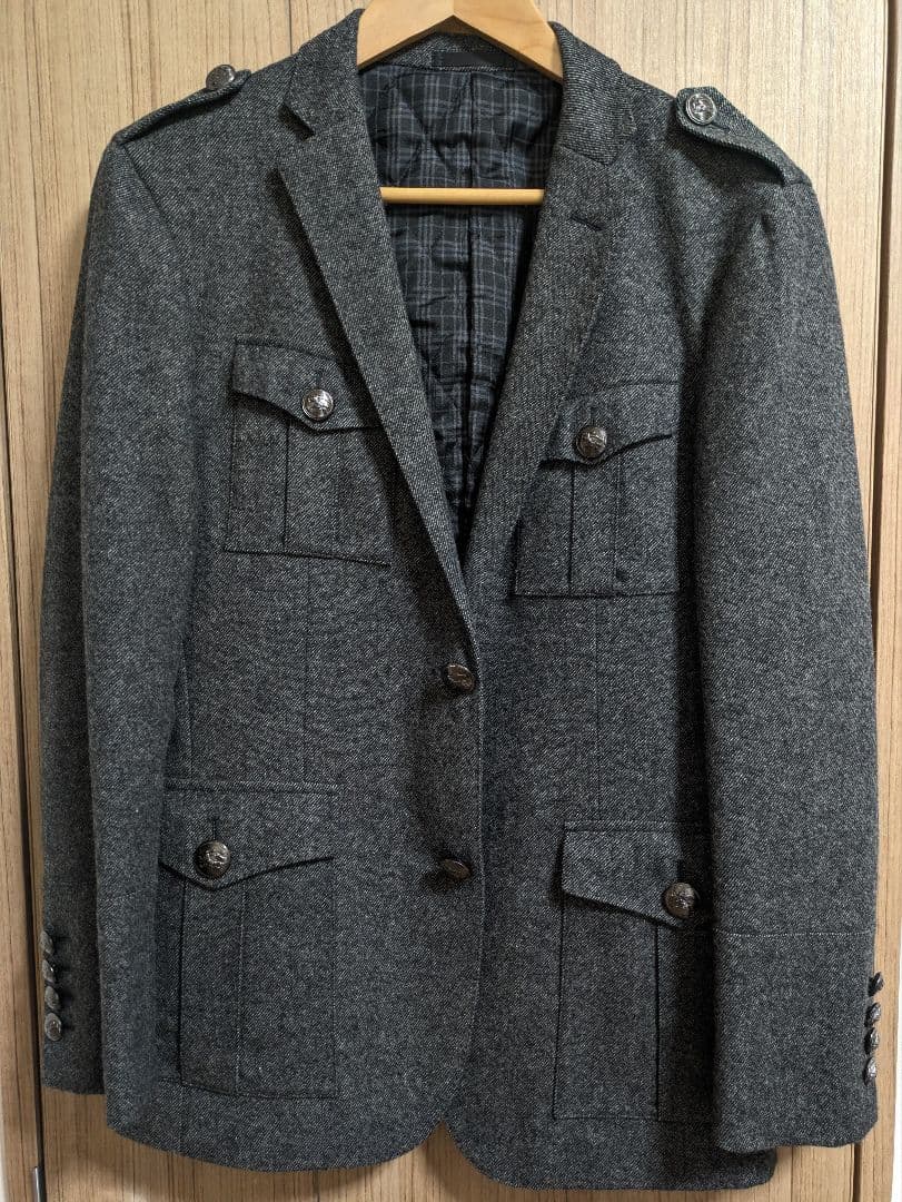 極上傑作！未使用に近い！メタルボタン！羊毛　ジャケット　サイズM