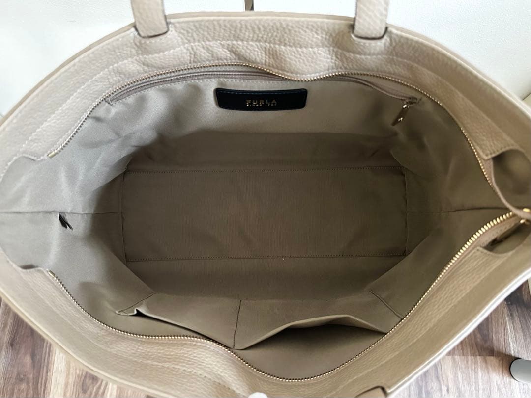 ◇【未使用・保管品】FURLA フルラ スフェラ L トートバッグ ベージュ◇