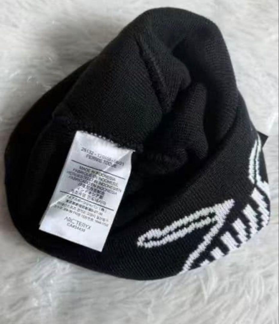 ARC'TERYX ブラックニット帽 スケルトンロゴ NNN
