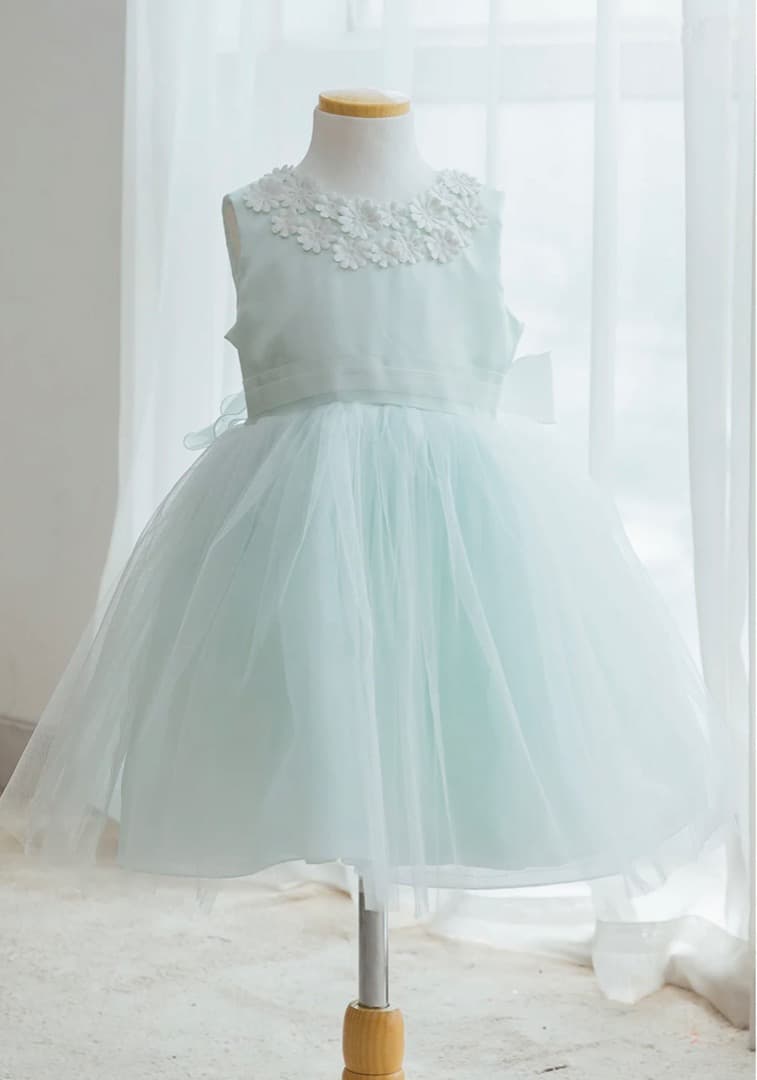 DRESCCO ミントフラワーレースドレス＆ヘッドアクセサリー