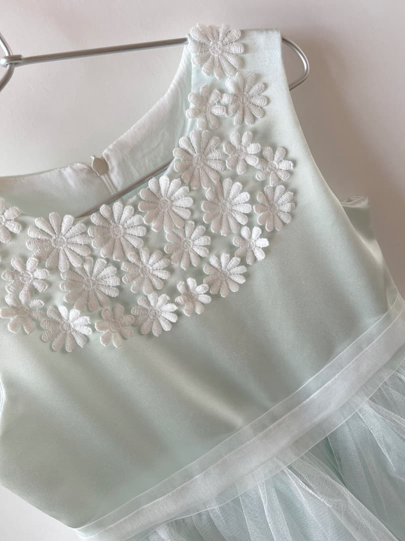 DRESCCO ミントフラワーレースドレス＆ヘッドアクセサリー