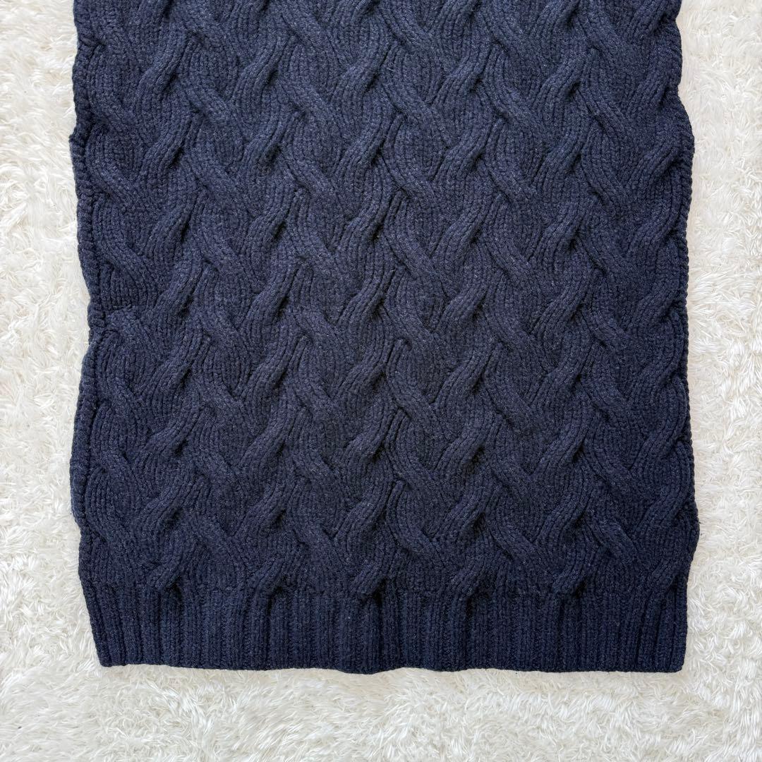 ｔ*ａ様 ドゥロワー ウールカシミヤ　ケーブルニット　アラン編　厚手　ベスト　ネ