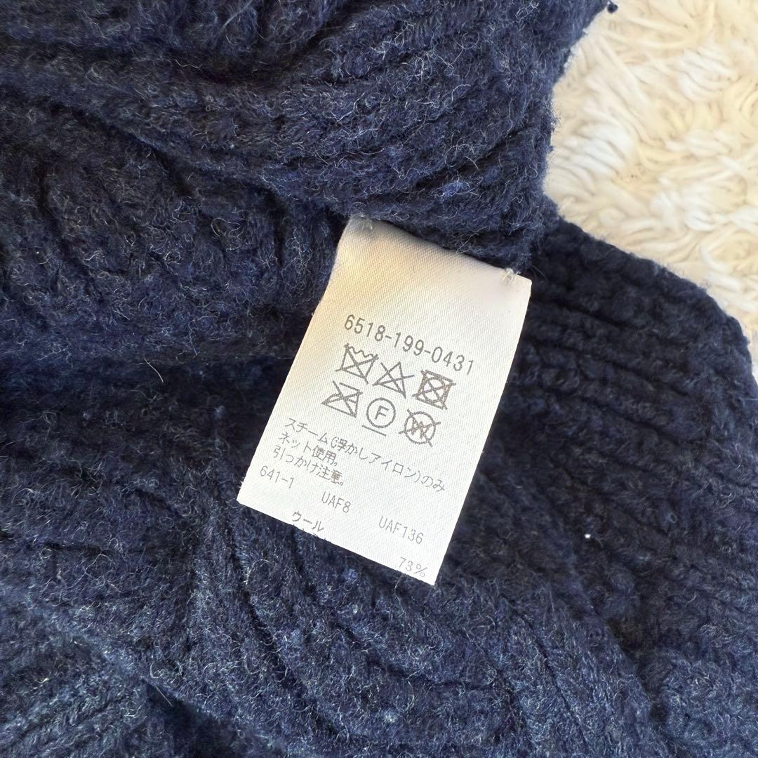 ｔ*ａ様 ドゥロワー ウールカシミヤ　ケーブルニット　アラン編　厚手　ベスト　ネ