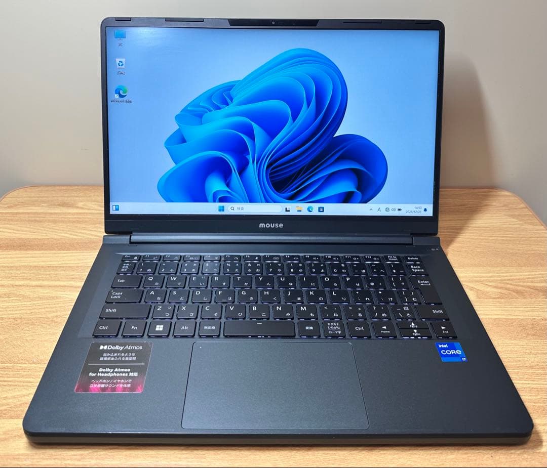 Mouse ノートPC i7 gen12, 16/512, サクサク動く