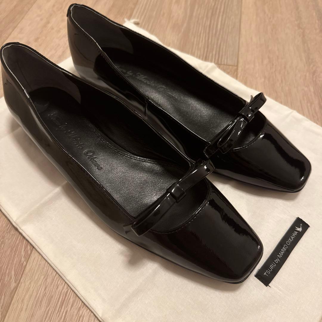 未使用美品　エナメルフラットパンプス37