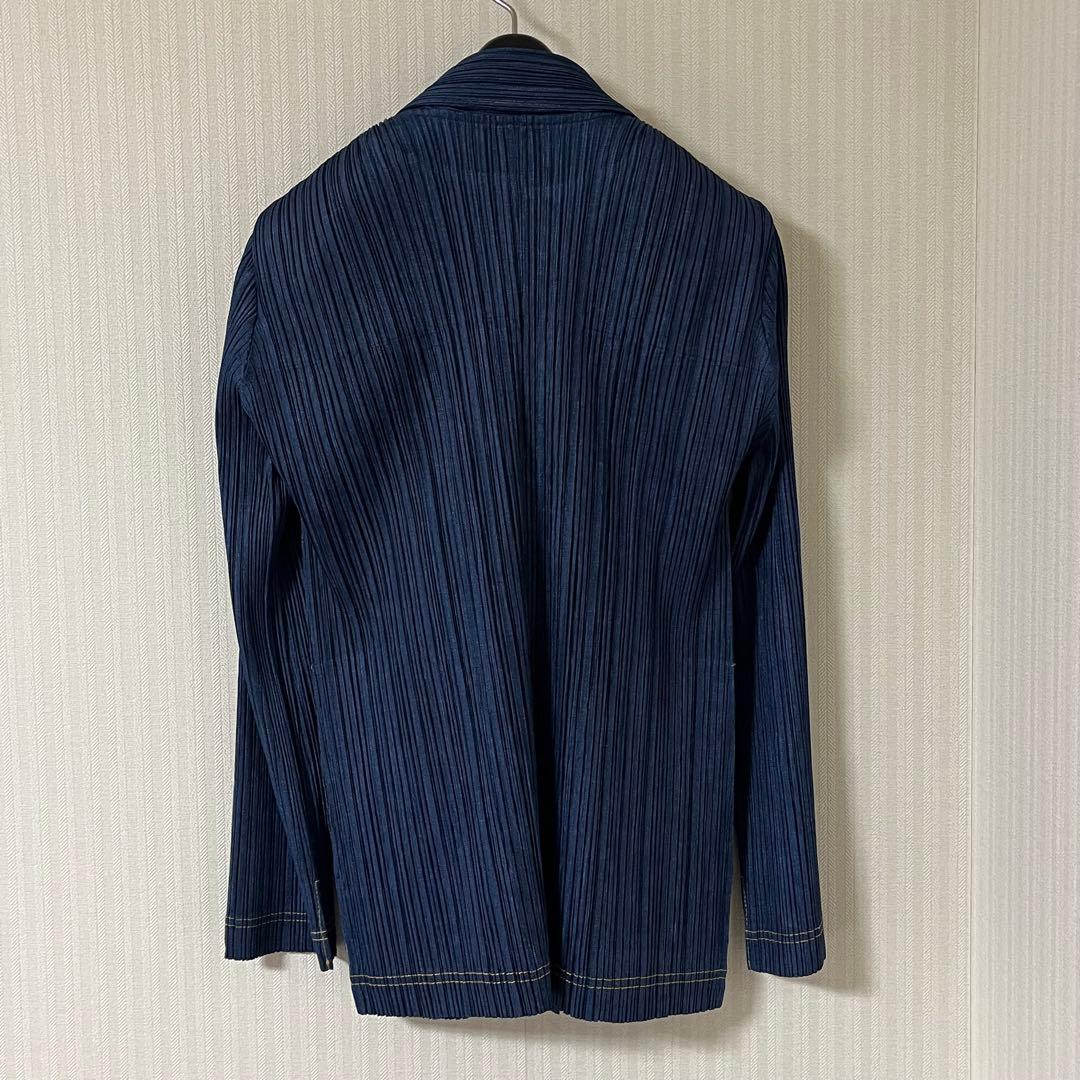 PLEATSPLEASE イッセイミヤケ デニム調　　　　ジャケット ブルー　2