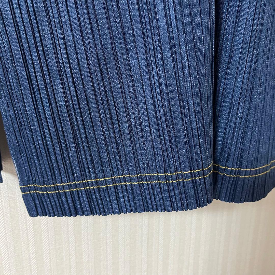 PLEATSPLEASE イッセイミヤケ デニム調　　　　ジャケット ブルー　2