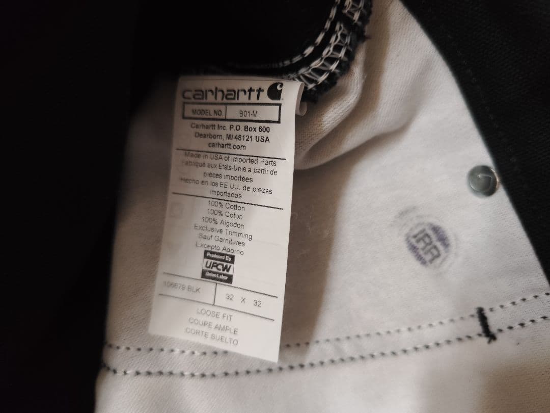 Carhartt ダブルニー USA製 Black W32L32 ワークパンツ