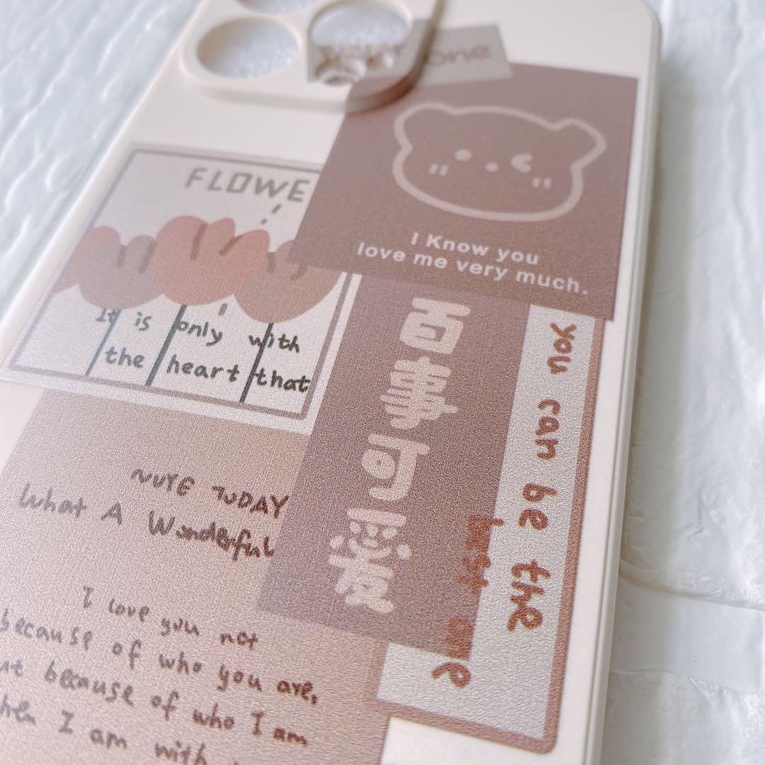 iPhone 13 Pro Max ケース かわいい　クマ　漫画　ソフトシリコン