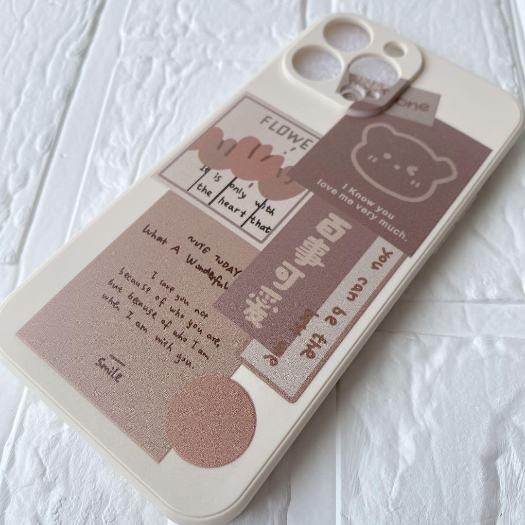 iPhone 13 Pro Max ケース かわいい　クマ　漫画　ソフトシリコン