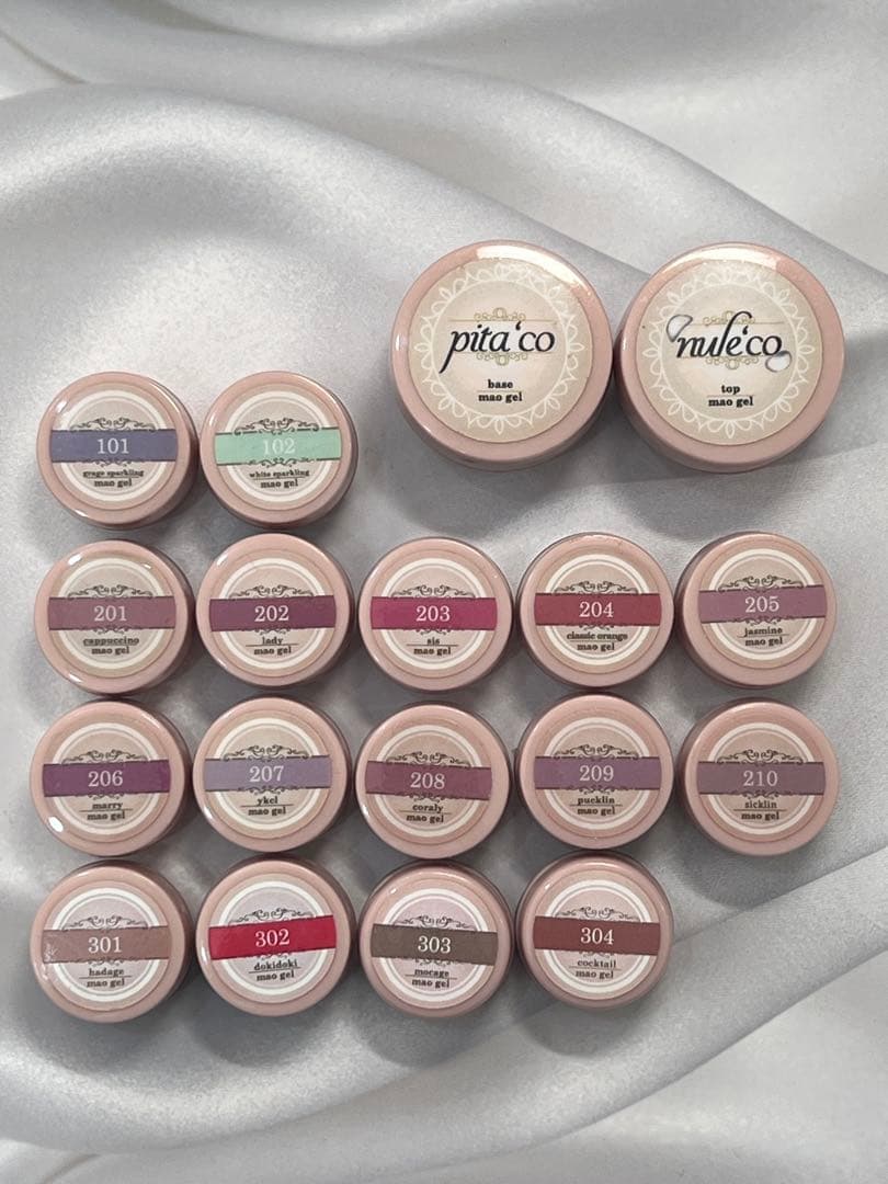 マオジェル 16色+ベース&トップジェル カラチャ用台紙aceジェル3色オマケ付