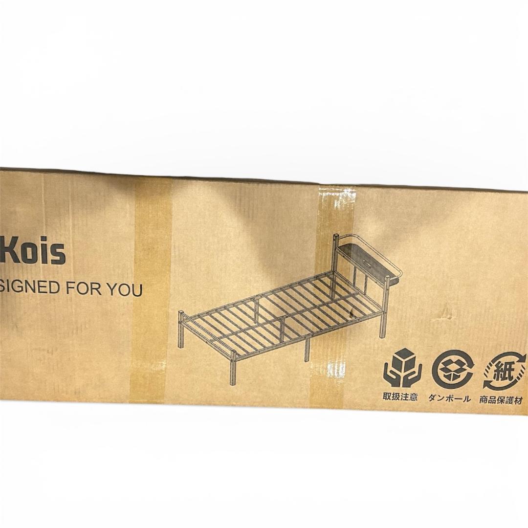 最終価格‼️ 1/28まで‼️ ベッドフレーム シングル 2口コンセント ホワイト