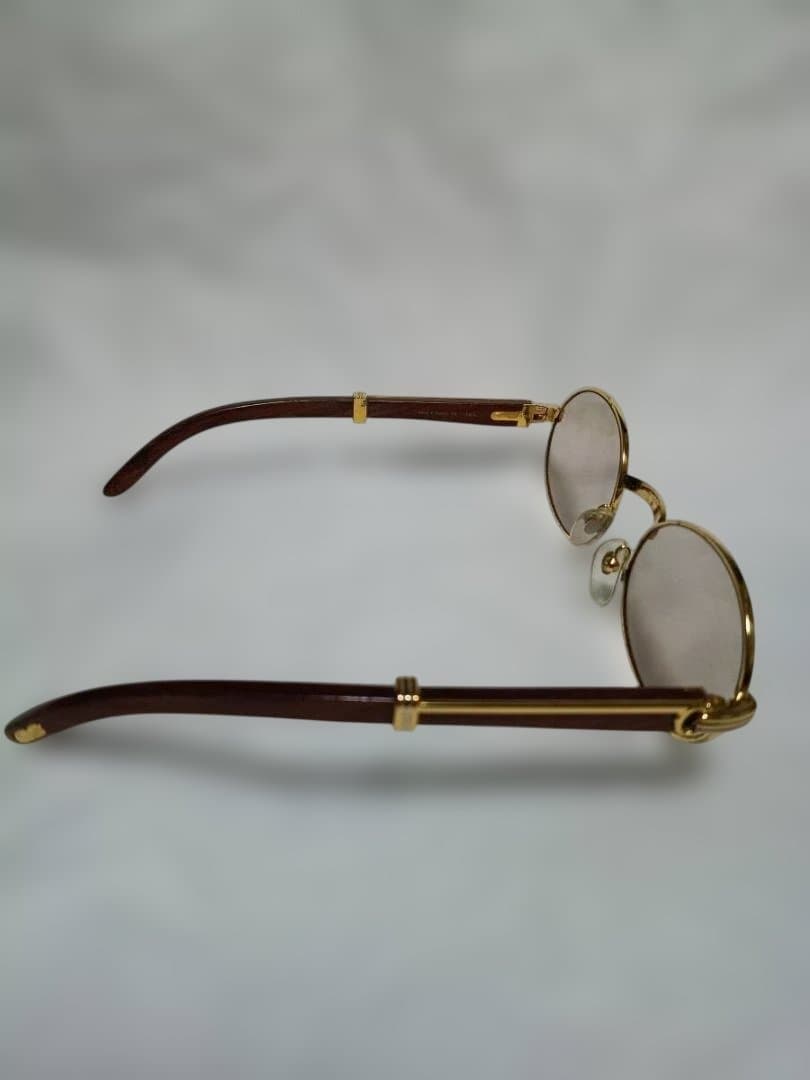 cartier カルティエ ジベルニ サングラス ウッド 140b 53■22