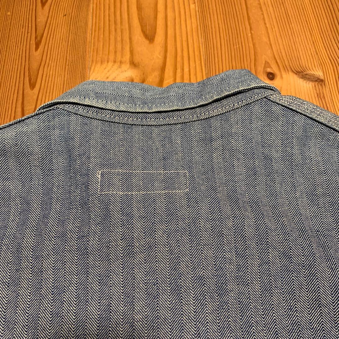 UNIVERSAL OVERALLヘリンボーンストライプデニムカバーオール 40