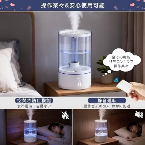 PRTONE 加湿器 スチーム式（加熱式） 超音波式 ハイブリッド式 _corg