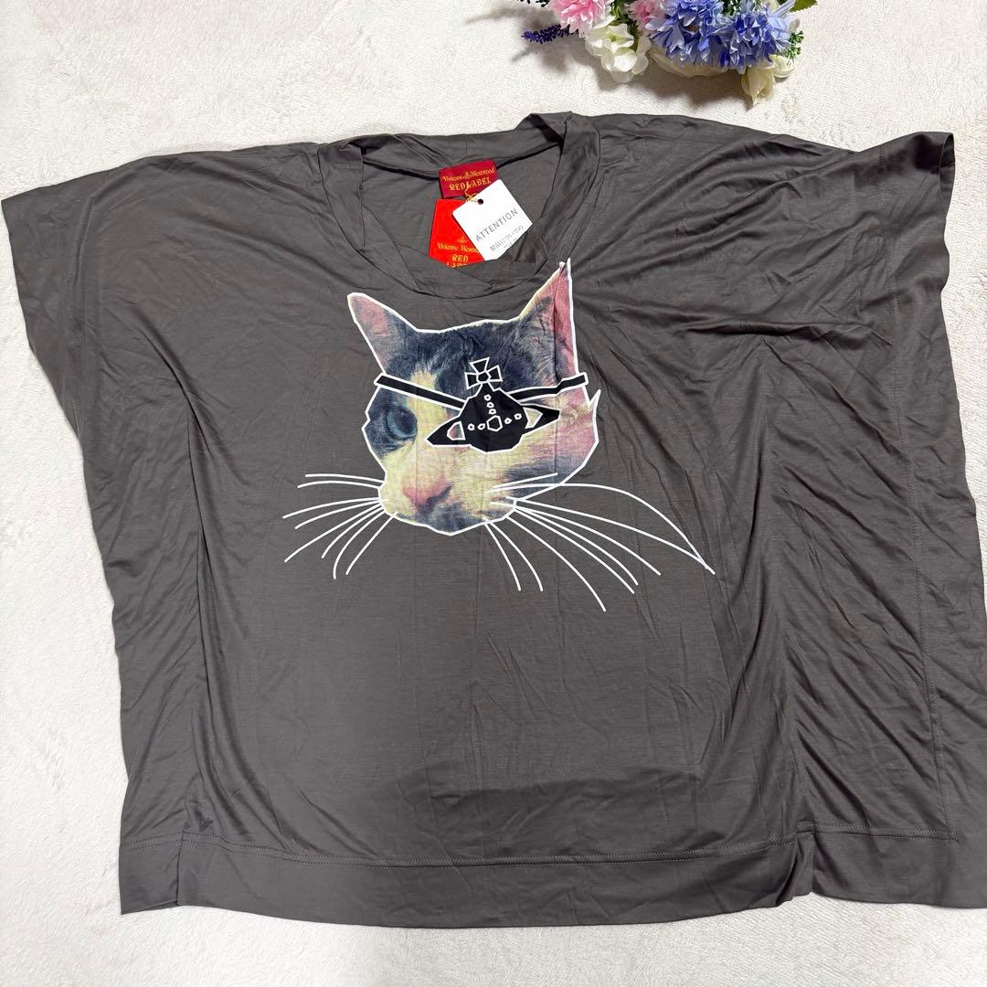 未使用★Vivienne Westwood 眼帯猫 オーブ半袖 変形 チュニック