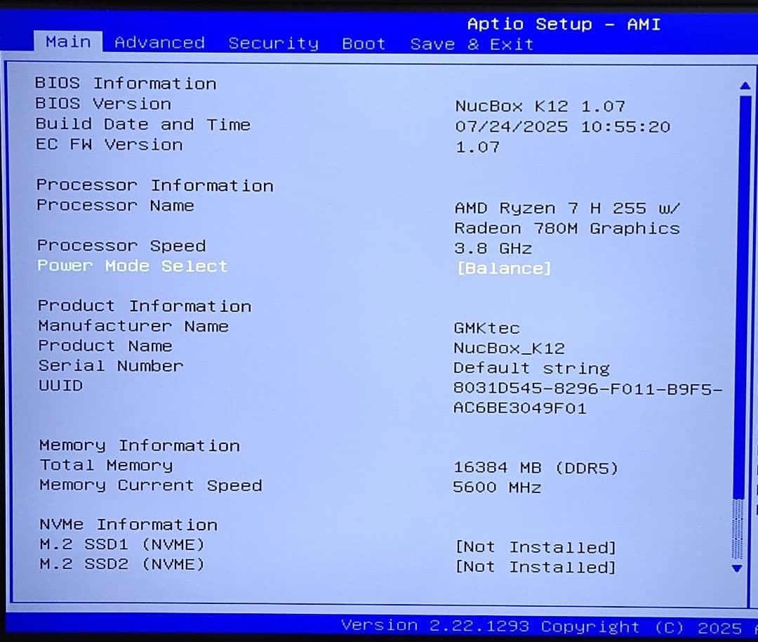 GMKtec Nucbox K12 Ryzen 7 H 255 ベアボーン