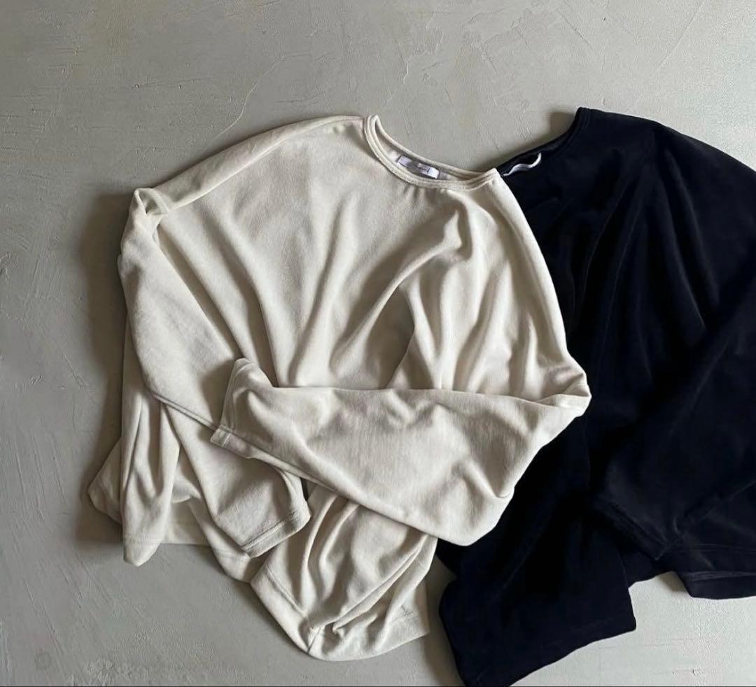 Shishi05 　nui mond ベロアプルオーバー　エクリュ